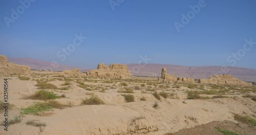 Landscape view of Gaochang Ruins in Turpan Xinjiang Province China.