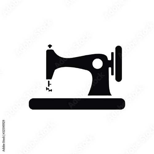 old sewing machine filled vector icon
