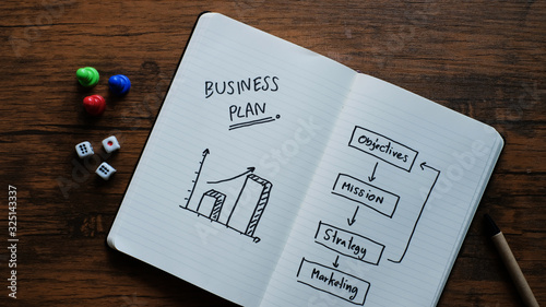 Business Plan with a strategy plan to be successful. photo