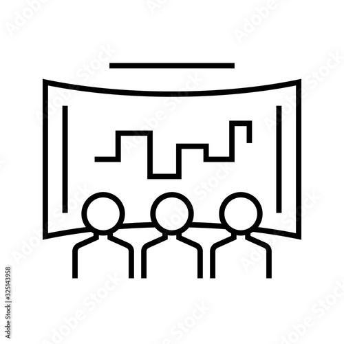 Cinema entertaiment line icon, concept sign, outline vector illustration, linear symbol.