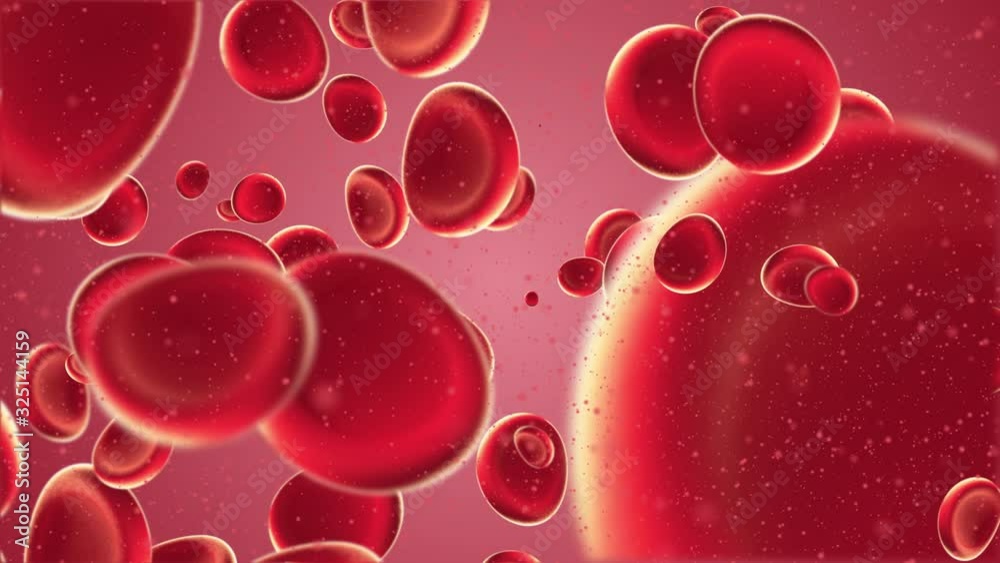 Red blood cells and particles flowing towards the camera. 4k, loopable medical motion background. Red blood cells and particles flowing towards the camera. 4k, loopable medical motion background.