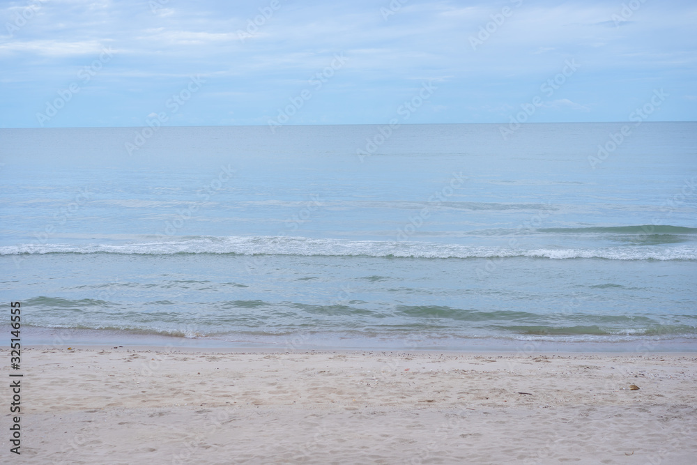 Beautiful beach and tropical sea blue sky.