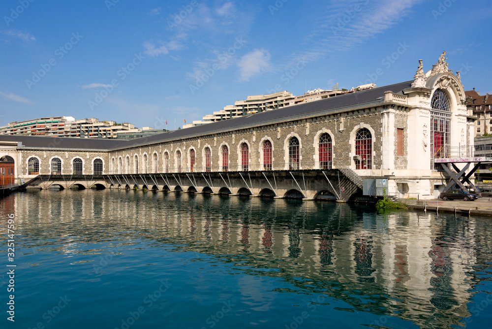 The Bâtiment des Forces motrices is the power house of a former hydro power plant and waterworks in Geneva.