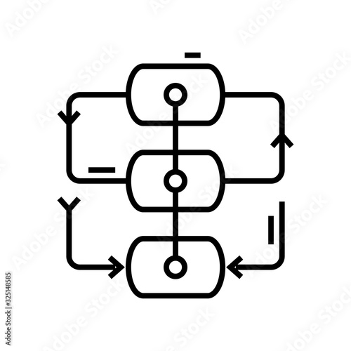 Communication links line icon, concept sign, outline vector illustration, linear symbol.