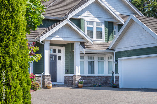 Fragment of a house with nice outdoor landscape in Vancouver, Canada.