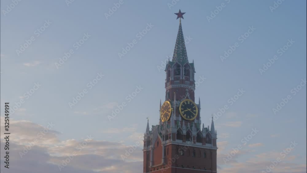 red square spasskaya tower dawn timelapse red square spasskaya tower dawn timelapse