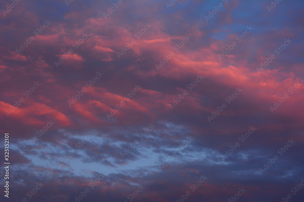 Dark twilight dramatic colorful clouds