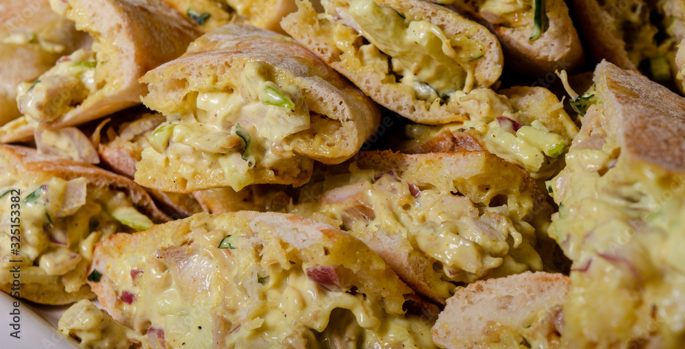 Many of Cypriot pie chicken sauce wood background Many of Cypriot pie chicken sauce wood background