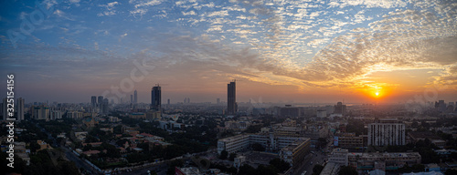 Fototapeta sunset panorama of city of Karachi, Pakistan