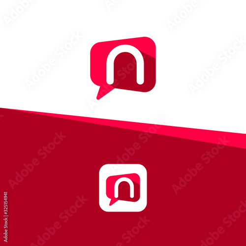 Letter N Chat Talk Logo design template vector illustration