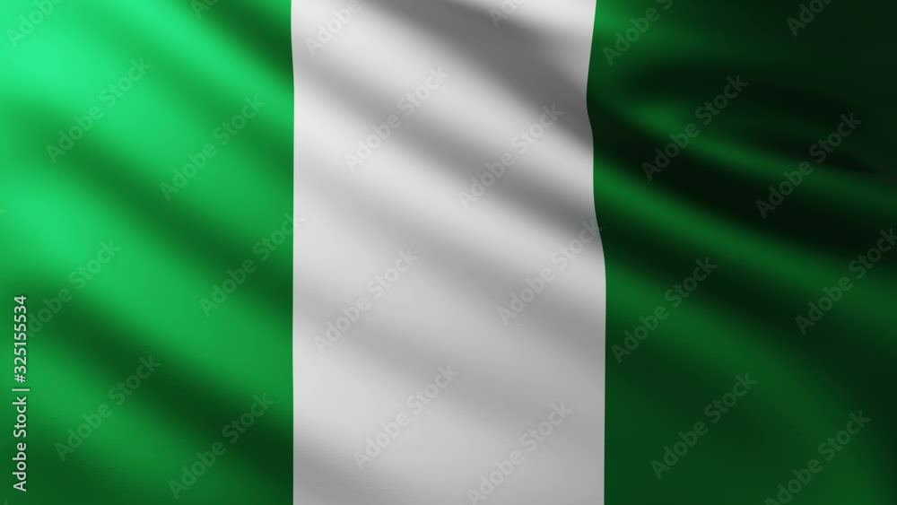 Large Nigerian Flag fullscreen background fluttering in the wind Large Nigerian Flag fullscreen background fluttering in the wind