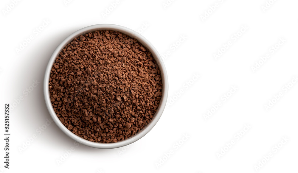 Pile of cocoa powder isolated on white background Pile of cocoa powder isolated on white background