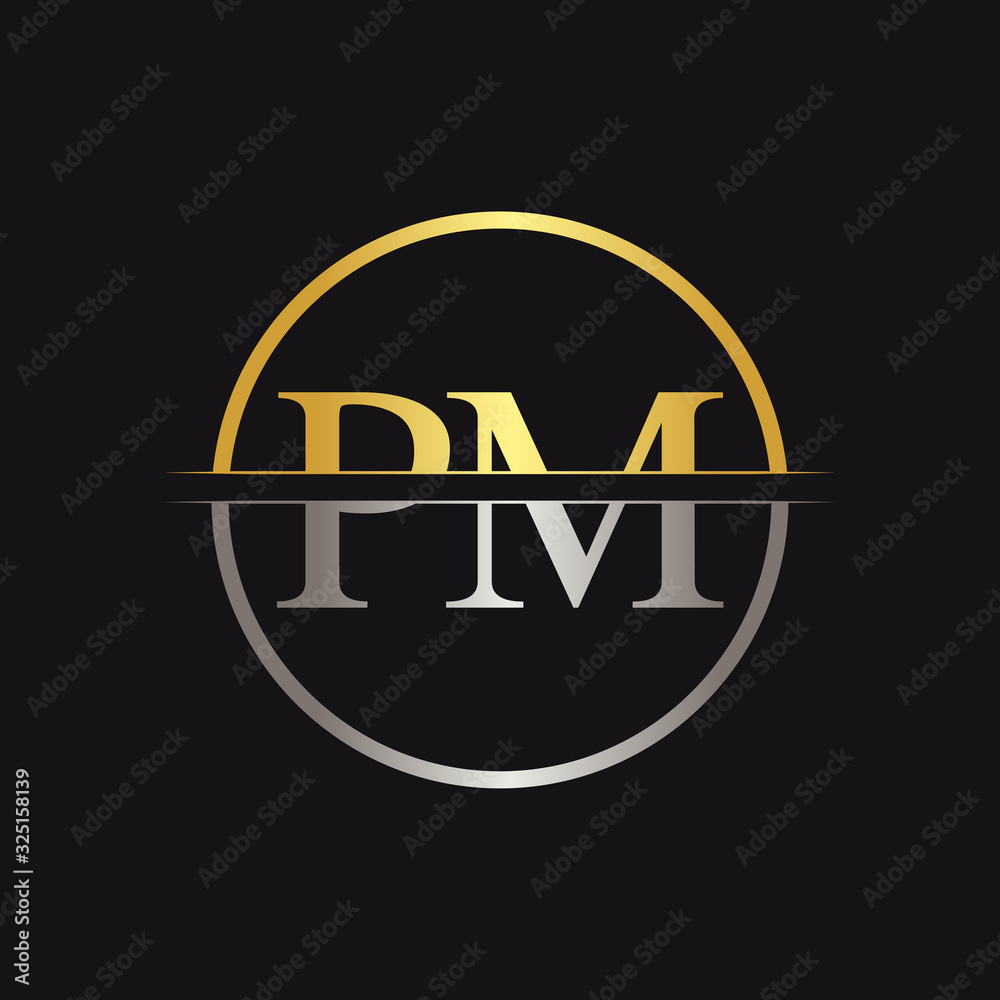 PM abstract monogram logo design on black background. PM creative initials  letter logo concept. 21083243 Vector Art at Vecteezy