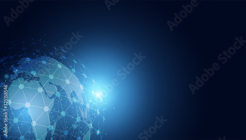 abstract technology concept global circle connection futuristic earth.vector illustration