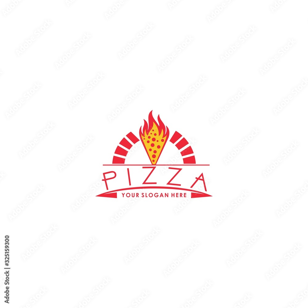 Pizzeria logo template. Vector emblem for cafe Pizzeria logo template. Vector emblem for cafe
