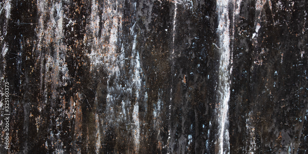 Panoramic texture of old dark dirty iron panel damaged corrosion. Oxide stain steel hard plaque. Panoramic texture of old dark dirty iron panel damaged corrosion. Oxide stain steel hard plaque.