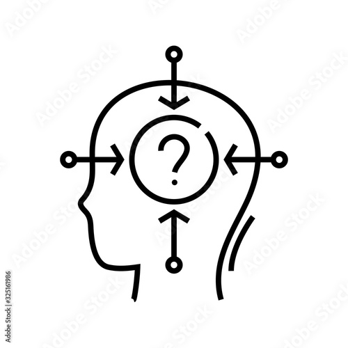 Complicated question line icon, concept sign, outline vector illustration, linear symbol.