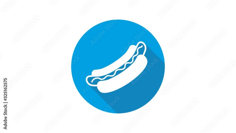Blue motion graphic icon animation hot dog