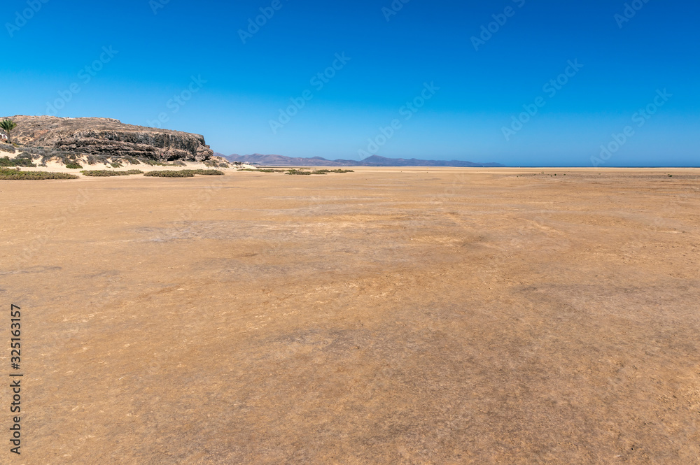 Very wide beach in Jandia south of Fuerteventura Island, Canary Islands