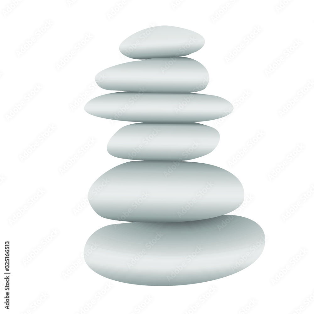 Stock of grey pebble stones vector icon