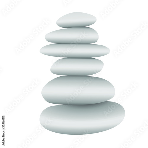 Stock of grey pebble stones vector icon