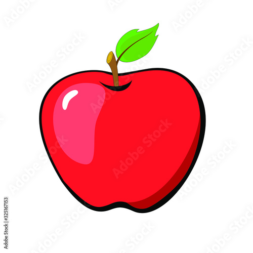 red apple isolated vector illustration