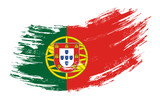 Portuguese flag grunge brush background. Vector illustration.