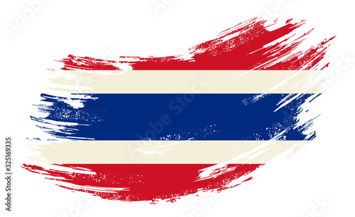 Thai flag grunge brush background. Vector illustration.