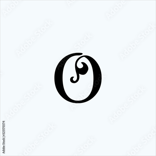 o letter ornament deco logo initial