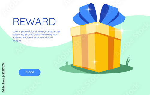 online reward gift box vector illustration concept, digital referral program, can use for, landing page, template, ui, web, homepage, poster, banner, flyer, coupon