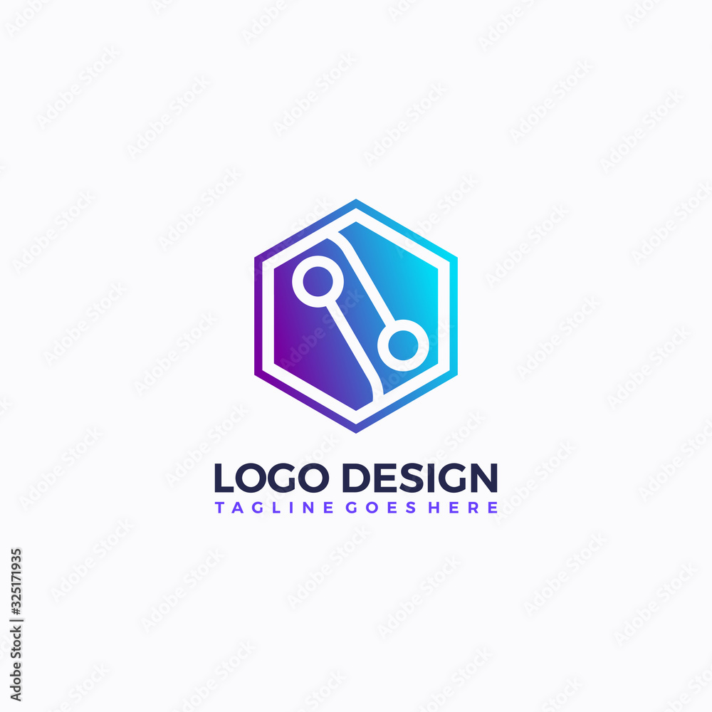 vector hexagon logo design template