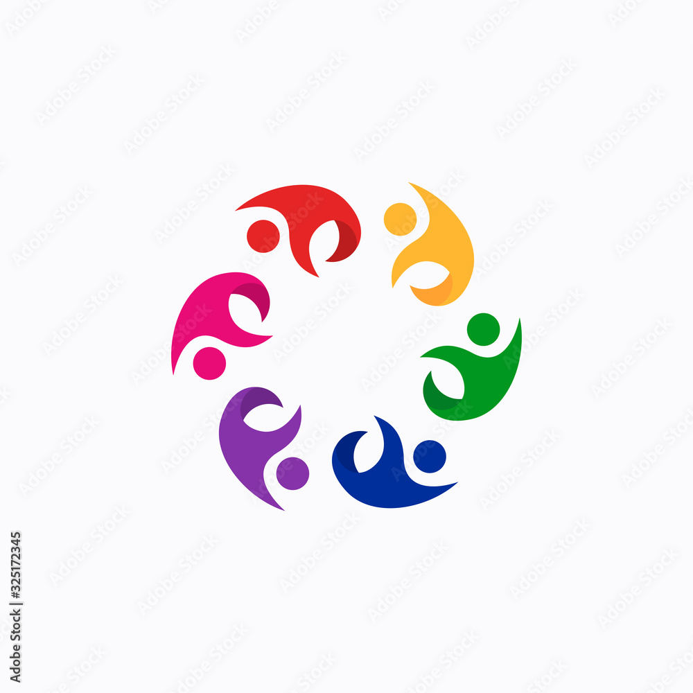 vector people community logo design template vector people community logo design template