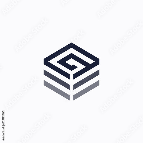 vector letter g cube logo design template