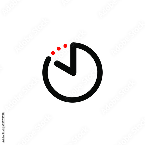  Clock icon-minimum time, simple, minimalistic, flat vector image EPS 10.