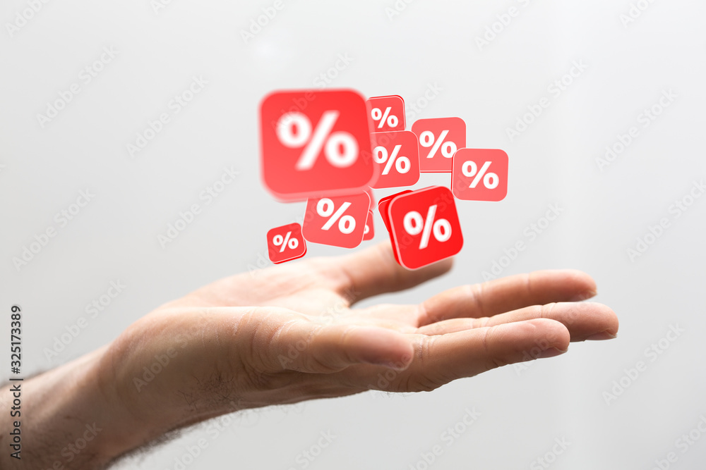 Discount and commission concept 3d Discount and commission concept 3d
