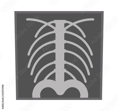 Vector flat x-ray icon. Medical equipment picture isolated on white background. Healthcare, research and laboratory concept. Health check or treatment clip art.