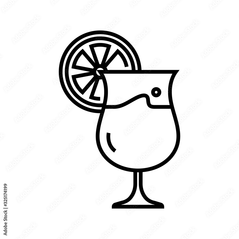 Citrus cocktail line icon, concept sign, outline vector illustration, linear symbol. Citrus cocktail line icon, concept sign, outline vector illustration, linear symbol.