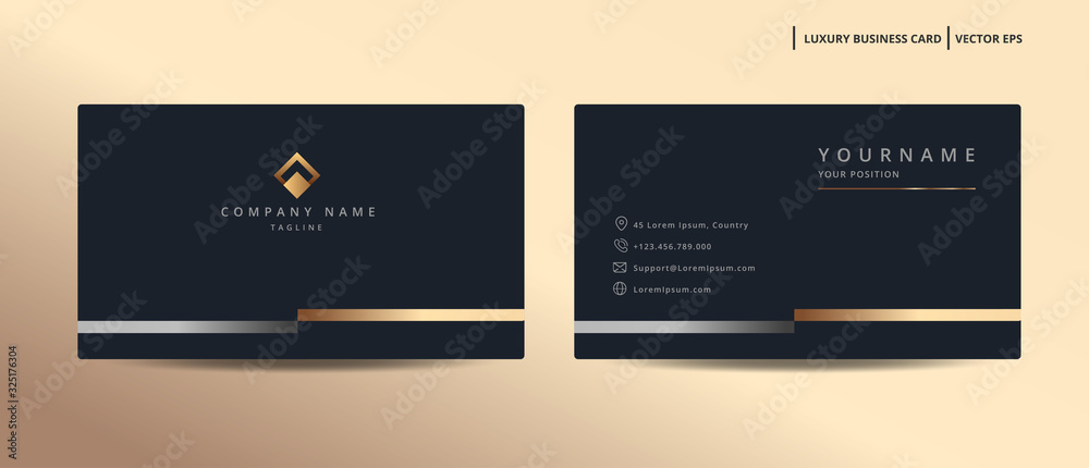 Luxury design business card with gold style minimalist template