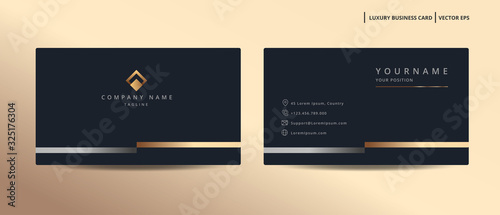 Luxury design business card with gold style minimalist template