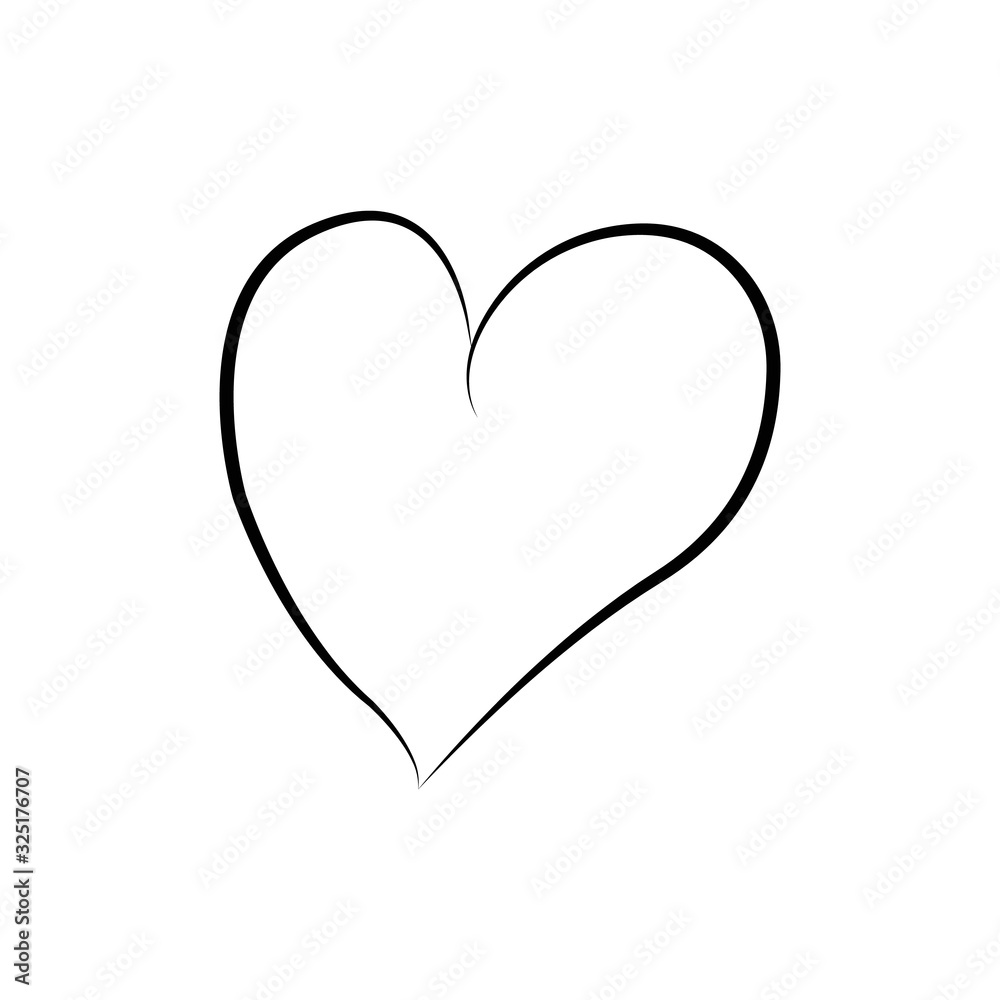 outline hand drawn heart icon.Vector heart collection. Illustration for your graphic design.