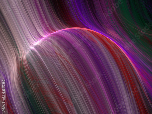 Abstract Spherical Shape 3D Illustration - Colorful gradients of light warped into the shape of a sphere. Brilliant glowing lights, soft gradients. Alternating Colors