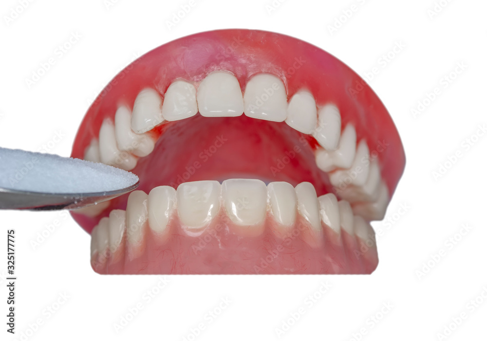 Obraz premium The artificial medical denture on White background