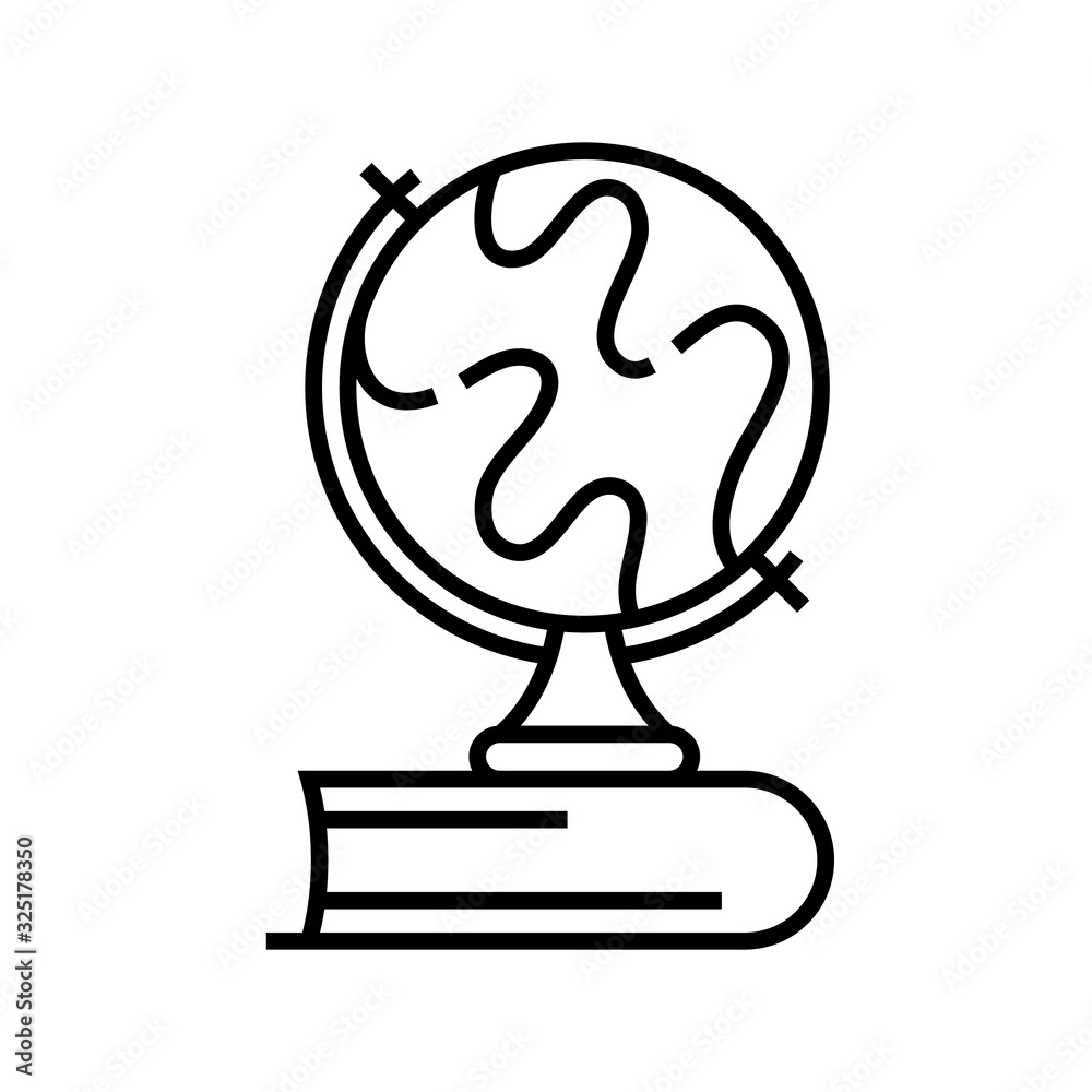 Class globe line icon, concept sign, outline vector illustration, linear symbol. Class globe line icon, concept sign, outline vector illustration, linear symbol.