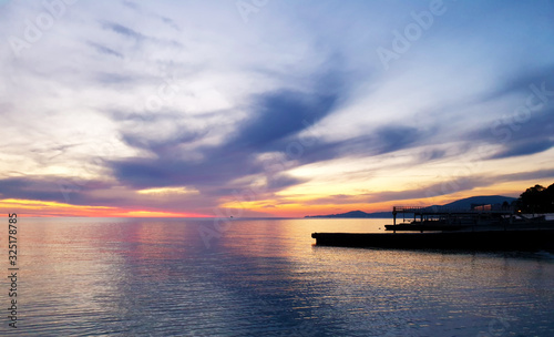 Colorful sunset on the sea