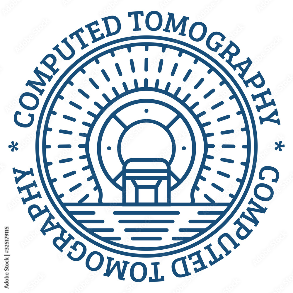 CT scanning line logo with sample text