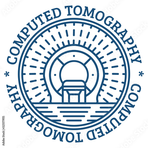 Obraz na płótnie CT scanning line logo with sample text w salonie