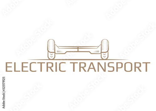 Electric transport logo in vintage style with text