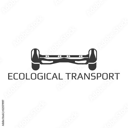 Ecological transporter monochrome logo with text