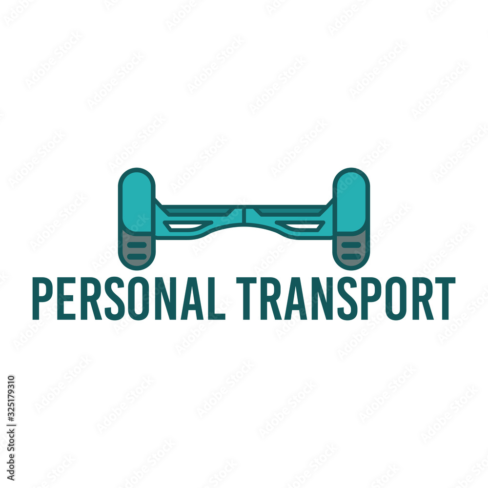 Personal transporter logo in flat style with text Personal transporter logo in flat style with text