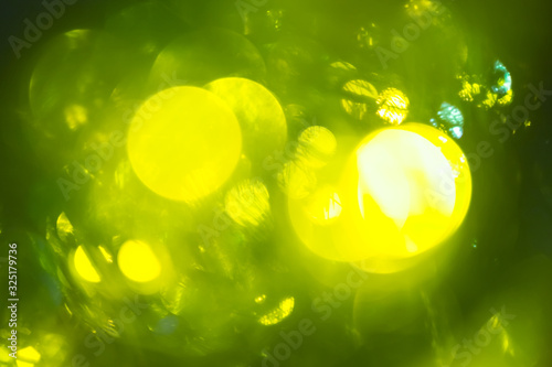 beautiful abstract green background, out of focus lantern scene